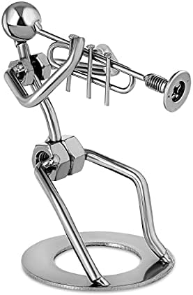 Бродвеј подарок труба плеер Сребрен тон 6 инчен табела метал декоративен музичар таблета фигура