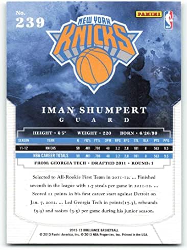 2012-13 Панини брилијантност 239 Iman Shumpert nm-mt Knicks