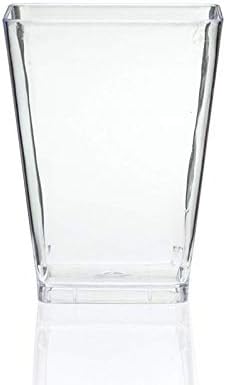 40 парчиња/поставете Елегантни Високи Квадратни Чаши За Десерт-Коцка 5оз Чист Примерок За Дегустација Чаши За Еднократна Употреба Пластични