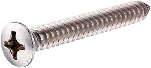 Група Хилман 823668 Не'рѓосувачки челик овална глава Филипс лим метал завртка, 8 x 1-1/4-инчи, 100 пакувања