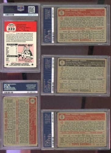 1952 Топпс 25 Johnони Грот ПСА 4 оценети бејзбол картички тигри црни грб - плочи за бејзбол картички
