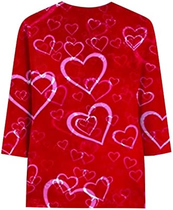 Jjhaevdy женски симпатични loveубовни срцеви печати врвови loveубов срце писмо печатење џемпер графички графички долги ракави екипаж на