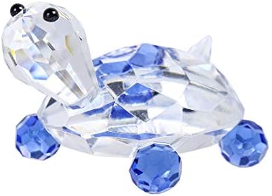H&D Hyaline & Dora Blue Crystal Turtle Figurine Collection Collection Taper Table Centerpeece Ornament