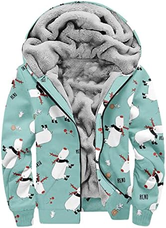 ADSSDQ Менс -бомбардерска јакна, плус големина на одмор Основна јакна Менс, целосен ракав за одење Zipfront Graphic Sweatshirt With9