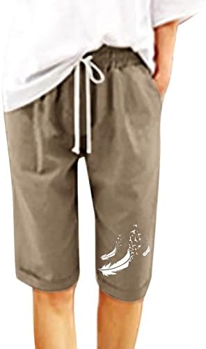 Бермуда шорцеви за жени летни обични колени должина на коленото високи шорцеви со дрес со џебови со џебови со долги шорцеви
