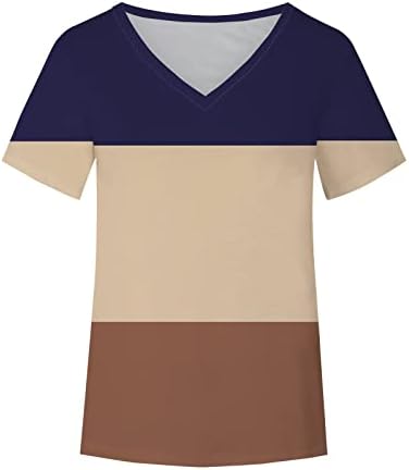 Есен летен врвен маица за тинејџерски девојки облека краток ракав v врат памук графички обичен маик ек ек