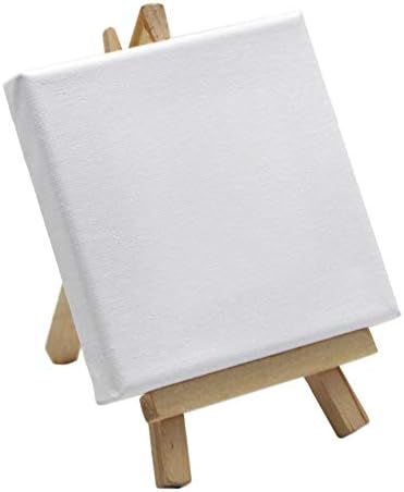 10 пакувања мини платно панели 4 x 4, памук бело празно мини мали затегнати платно табли за сликање занаетчиски цртање