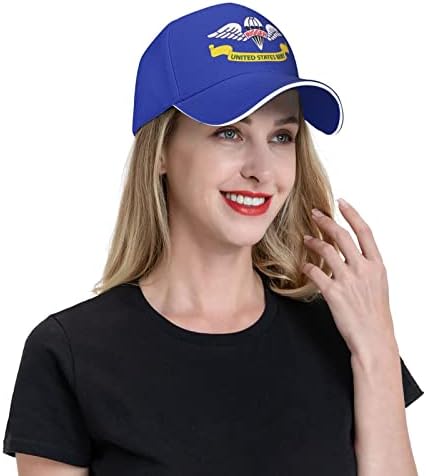 Американска армија падобранска крила крила -значка ткаенина wo txt бејзбол капа сендвич капачиња прилагодливи тато капа на капаче црно црно