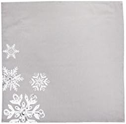 Манор Луксе блескав снежен салфетки, 18-инчи, сет од 4, 18 x 18