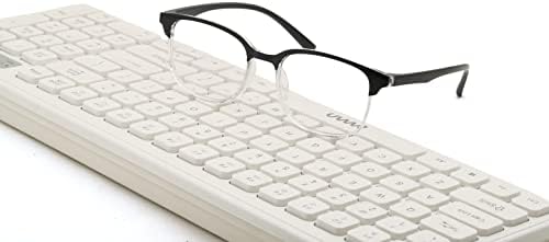 CVVTSPE 2 пакувања со половина рамка за читање очила сина светлина блокирање за жени мажи, анти -УВ / сјај филтер лесни очила за очила