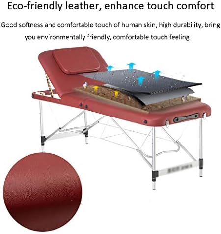 Gaoyuhong ljha Масажа кревет, преносен ултра лесен алуминиум софа, прилагодлива тетоважа со оган терапија со моксибуција масажа