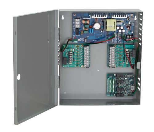 Schlage Electronics PS906 6-AMP напојување со излезна табла со 4 релеи и табла за интерфејс за аларм за пожар, излез од 12/24VDC, 120/240VAC на влез 50/60 Hz