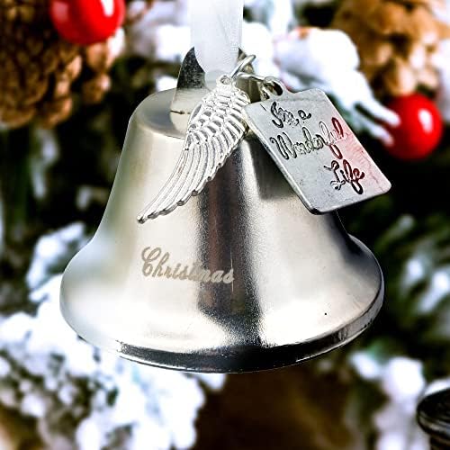 Рајаонгли Сребрени Украси За Божиќни Ѕвона За Новогодишна Елка Свадба Годишнина Декорација Приврзоци Со Ангелски Крилја Шарм