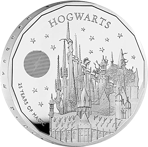 2023 Де Хари Потер 25 Годишнина Пауеркоин Хогвортс Хари Потер 1 Оз Сребрена Монета 2 Фунти Обединетото Кралство 2023 Доказ