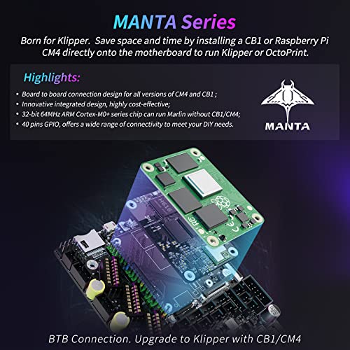 BIGTREETECH Manta E3ez V1. 0 Mainboard 32 Битна Тивка Контролна Табла Работа Со Cb1/CM4 Поддршка Клипер пад-во Матичната Плоча За Ender 3 Компатибилен