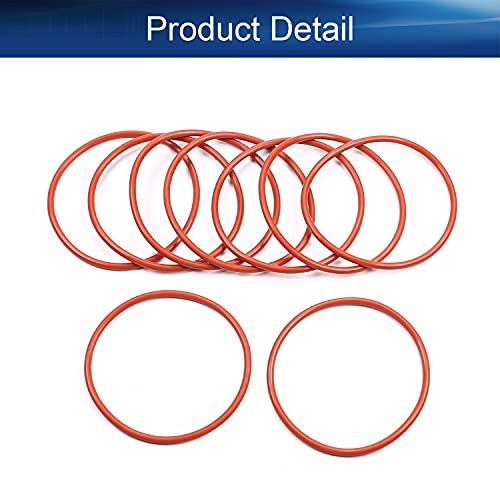 Хејарбеит Силиконски О-Прстен, 54мм/2.12 ОД, 2.4 мм/0.09 Ширина, Заптивка ЗА Заптивки НА ВМК, Црвени 10 ПАРЧИЊА