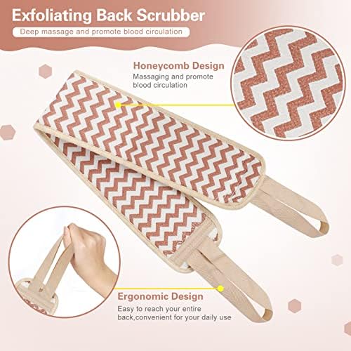 Simfree-Back Brush Mitten Mitten Set [Scrubbing Trape 3-парчиња сет] Двокреветна распрскувачка ракавици на телото на телото сунѓер за кршење