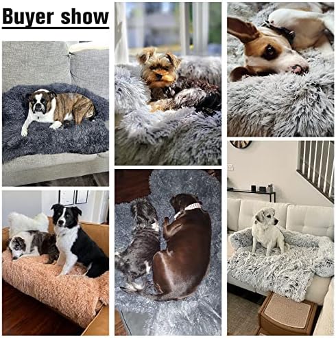 Смирувачки кревети за кучиња за големи кучиња меки капаци за кадифен кауч за кучиња со отстранлив капак што може да се пее за заштитник на мебел