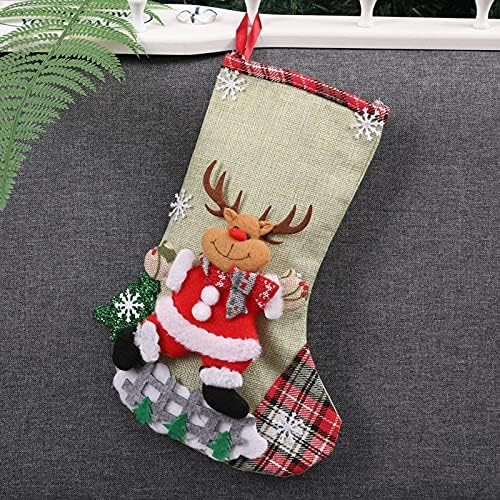 Божиќна декорација 2022 Божиќно Божиќно дрво што виси забава Дрво за дрво Декора за декорирање на чорапи за порибување на купови за бонбони