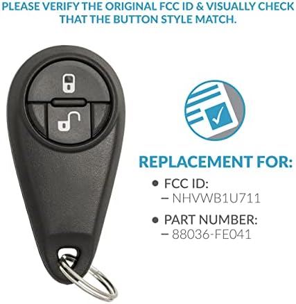 Keyless2Go Замена за 2 Копче Замена Далечински управувач За Subaru NHVWB1U711 88036-FE041