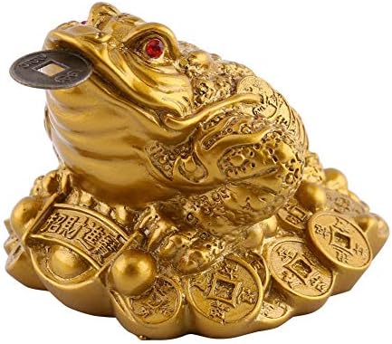 Декорација на жаби за пари, кинески фенг шуи богатство среќа пари жаба монета жаба за домашна канцеларија декорација на среќа