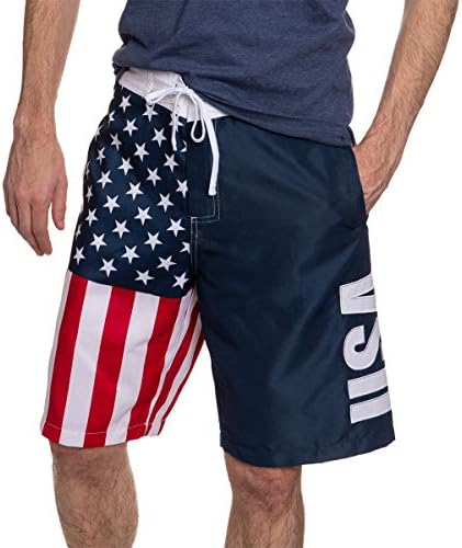 Калхун Машка Америка Американа САД знаме четврти јули шорцеви за пливање