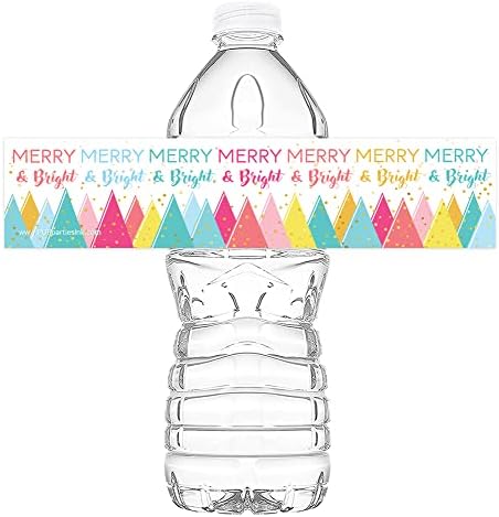 Етикети со весели и светли етикети со мастило и светло - 20 етикети со шише со вода - Декорации за забавни забави на виножито - материјали