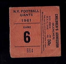 22 октомври 1961 година Фудбал Newујорк гигант игра 6 Низи на билети против Лос Анџелес Овенија