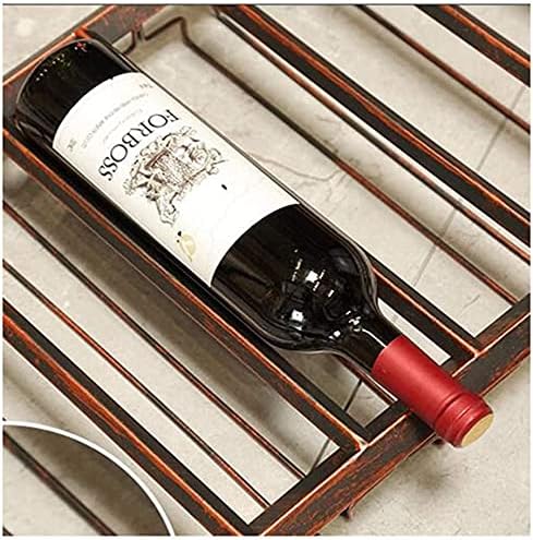 Вино -бар кабинет хонорарен рак за вино ， европски стил наопаку држач за вино, железо што виси чаша за складирање на вино, држач за лесна
