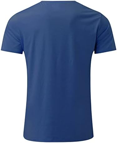 Машки кошули за мажи на Здфер фитнес спорт на отворено кратки ракави татковци ден печатени врвови на маица за вратот на вратот Обичен џемпер на