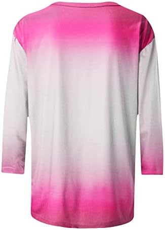 Лејди летен есенски салон маичка 3/4 ракав облека екипаж памук графички каприци за боја блуза маичка за женски o2 o2