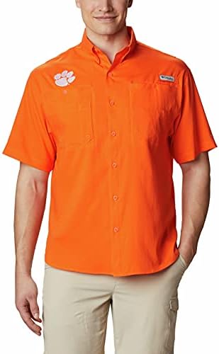 Колумбија НЦАА Климсон Тигерс Машка кошула со кратки ракави Тамиами, голема, распрскувачка портокалова