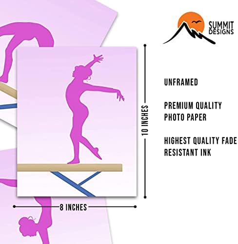 Самит дизајнира гимнастика гимнастичка wallидна уметност декор отпечатоци - сет од 3 инчи нерасположени постери фотографии - спална соба, расадник,