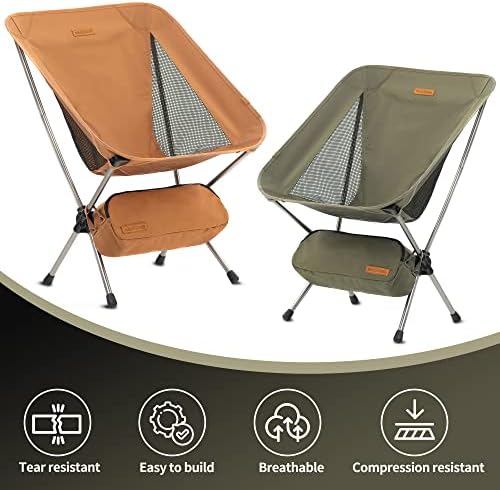 Преносен стол за кампување во природата - Компактен ултралејт преклопни столици за ранец, мали склопувачки преклопливи пакувања со лесен
