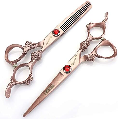 6/7/8/9 инчни професионални ножици за фризури се зголемија висока цврстина остар 440с фризер фризура трим и коса ретко сечење
