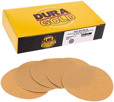 Дура -злато 3 дискови за пескарење - 180 решетки, кука и јамка DA Подлога за поддршка и подлога за интерфејс за мека густина