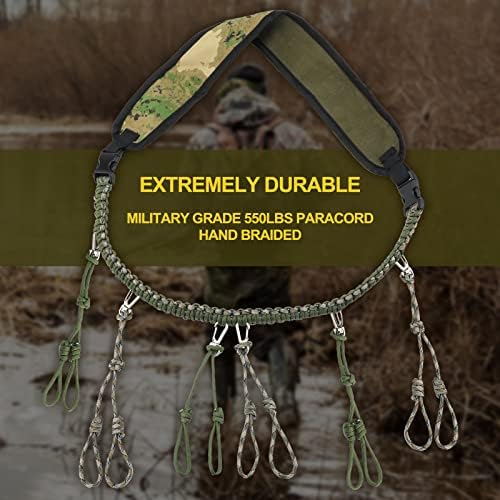 Ihoven воено одделение Повик за патка - рачно плетенка 550lb паракорд со 12 прилагодливи јамки | Идеална опрема за предатори