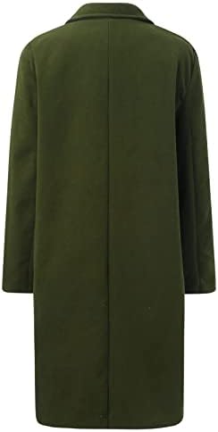 Женски зимски палта лаптопи со двојно градите моден ров палто Зимски случајна долга блејзер јакна Овер -палто