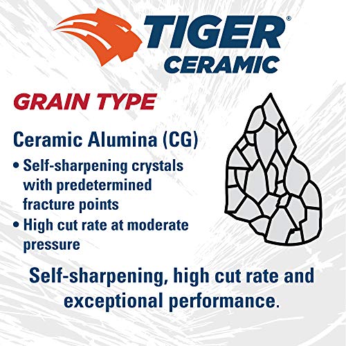 Вајлер 69873 тигар керамичка алумина смола со фибер и мелење диск, дијаметар од 9 , 50 гриц, 7/8 арбор дупка