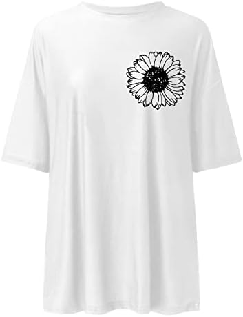 Женски врвови плус големина, буква печатена кратка ракав О-врата Основни маички маички за жени графички маички