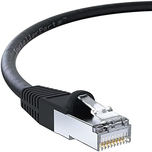 InstallerParts подигнати 1 ft - црна - професионална серија - 10Gigabit/Sec мрежа/голема брзина на Интернет кабел, 550MHz