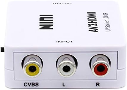 COLPWE RCA до HDMI Converter, 1080p AV до HDMI RCA композитен CVBS Видео аудио конвертор Адаптер за поддршка на PAL/NTSC за Xbox/PS2/Wii/SNES/N64/VHS/VCR/DVD