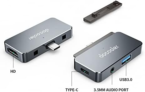 Huiop 4-во-1 Тип-C Центар Тип-C ДО USB3. 0 HD Аудио Алуминиумска Легура Центар Компатибилен Со Pro Тип-C Телефон Таблет Лаптоп