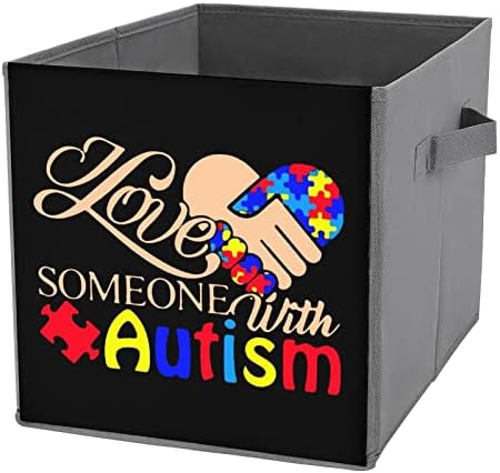 Сакам Некој со Аутизам Канти За Складирање Коцки Преклопни Ткаенини Организатори Со Рачки Облека Торба Кутија За Книги Кошница