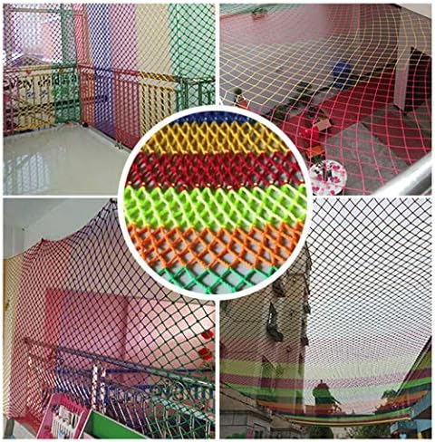 Јувуксин Повеќенаменска Мрежа За Внатрешна Декорација На Јаже Во Боја, Мрежа За Безбедност На Деца Балкон Скалила Отпорна На Кршење