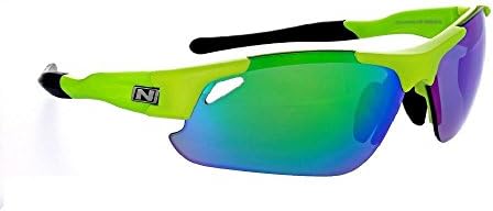Оптички нерв, невротоксин 3.0, унисекс очила за сонце, заменливи очила за променливи 3 леќи - Сјајна зелена рамка, чад со зелено огледало, бакар,
