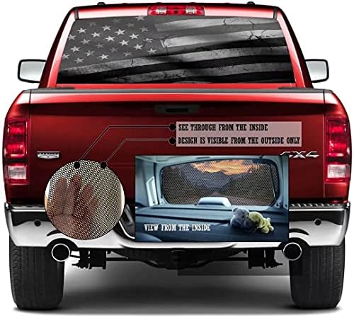 Американско Знаме Орел Автомобил Декорација На Налепници На Задниот Прозорец, Перфорирани Налепници За Филмски Прозорци За Шофершајбната На Камионот,