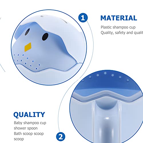 3 парчиња лажица чаша, стомна водопад задебелена заштита на детски лажички чаши миење лажица за туширање, дизајн за животински цртани
