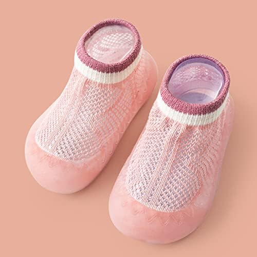 Детски чорапи гумени глупости чорапи за дишење летни момчиња солидни меки чевли девојки Деца лизгачки бебиња чорапи t2