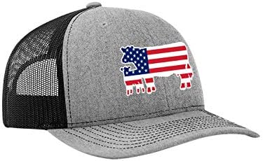 Херитиџ гордост извезено американско знаме исполнето фарма животни патриотска мрежа назад камионџија капа